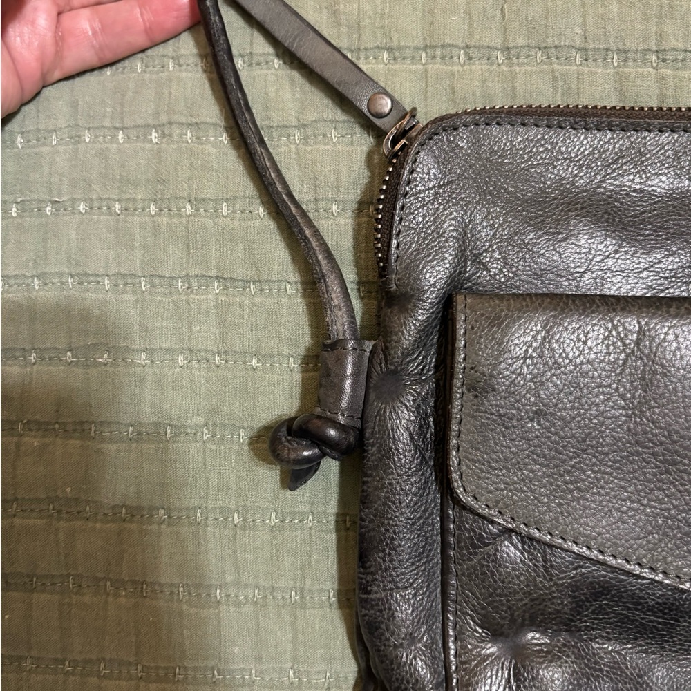 Latico Charcoal Leather Crossbody Bag - Picture 3 of 7